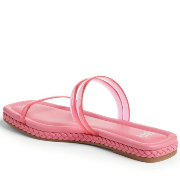 New BP. Viola Braided Slide Sandal Clear pink slip on slides braid jelly size 7 - Picture 2 of 7